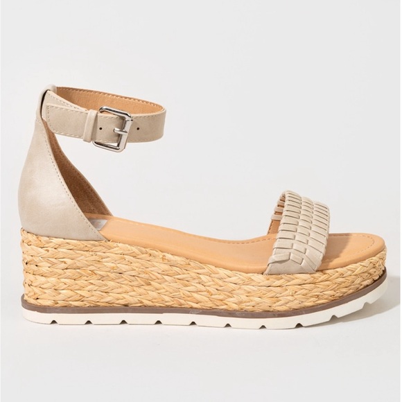 DV by Dolce Vita Blake Taupe Espadrille Wedge Heeled Sandals Size 10 - Picture 1 of 4